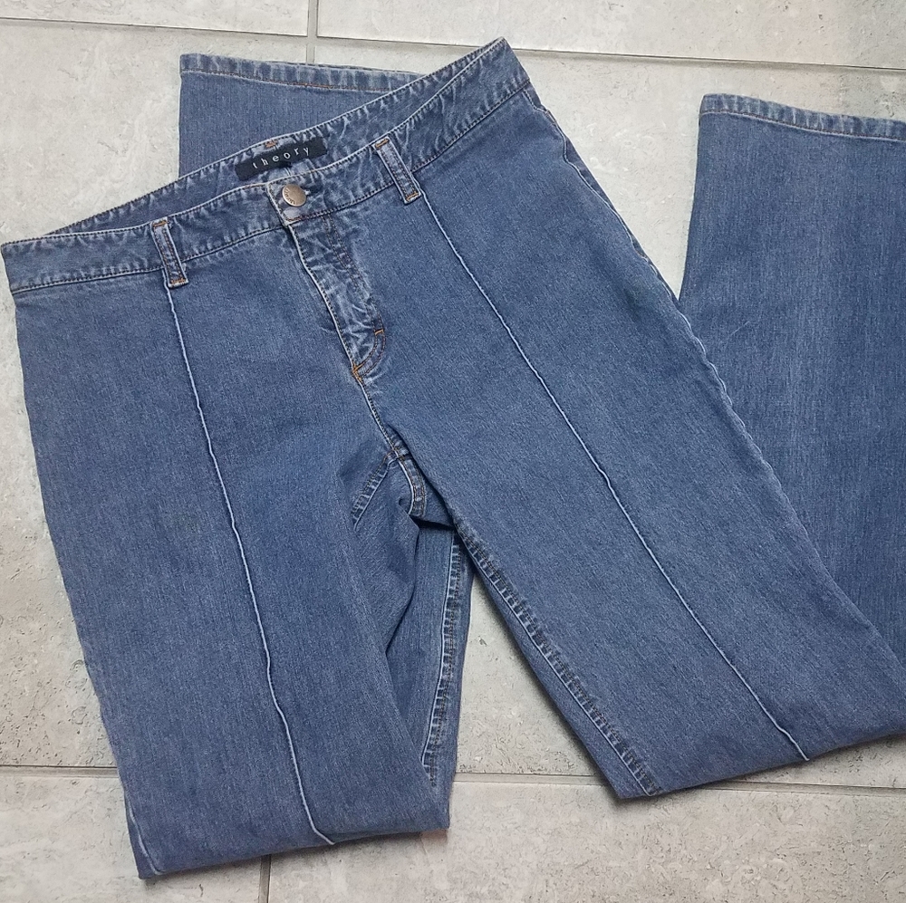 Theory straight leg medium wash jeans